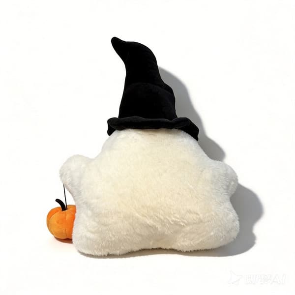 Halloween Græskar Spøgelse Plyslegetøj Sjovt Spøgelse Alf Holder Græskar Julepynt Dukke Pude White 40*36cm