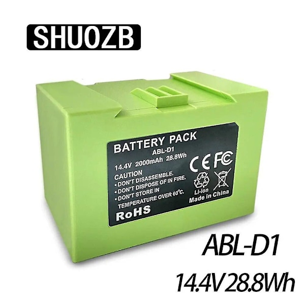 Ersättningsbatteri Abl-d1 för iRobot Roomba dammsugare E-Series E5 E6 6198 och I-Series I7 I7+ I8 7150 E5150 E5152 4624864