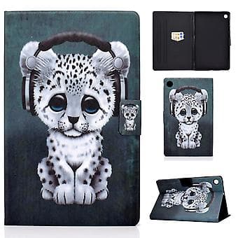 Läderfodral för surfplatta Samsung Galaxy Tab A9+ (Music Leopard)