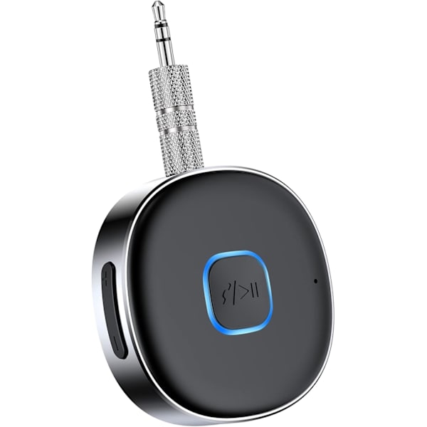 Bluetooth Aux Modtager, Bærbar 3.5mm Aux Billader, Bluetooth 5.0 Trådløs Lydmodtager til Bil/Hjem Stereo/Ledninger Hovedtelefoner/Højttaler
