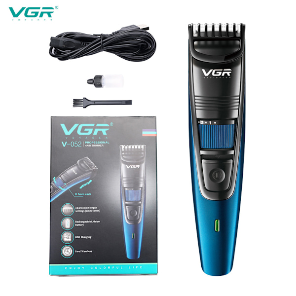 VGR052 Hårklipper USB Genopladelig Hårklipper Hårtrimmer Vaskbar Elektrisk Hårklipper Barbermaskine USB universal