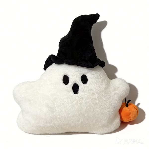 Halloween Græskar Spøgelse Plyslegetøj Sjovt Spøgelse Alf Holder Græskar Julepynt Dukke Pude White 40*36cm