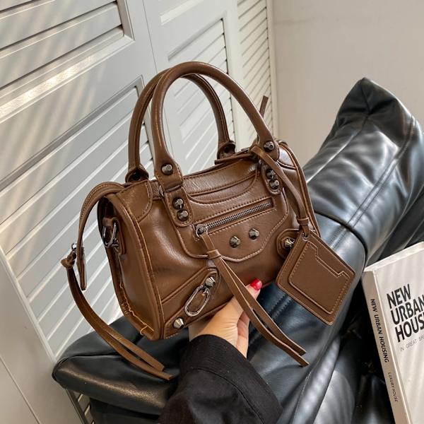 Vintage Taske Kvinder Ny Luksus Kvalitet Blødt Læder Håndtaske Kvinde Casual Damer Skulder Shopping Pakke Mobiltelefon Taske Pige Coffee
