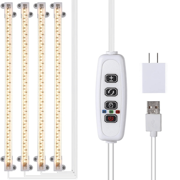 Växtbelysning växtlampa för inomhusväxter, med fullt spektrum och timer Vit Vit Vit 249