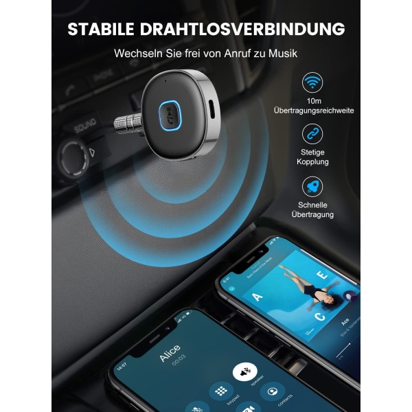 Bluetooth-adapteri musiikin suoratoistoon/handsfree-puheluihin