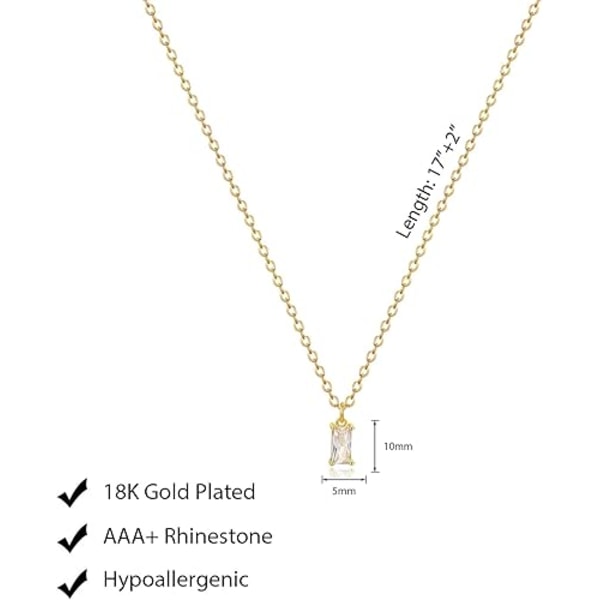 Diamanthänge Guldhalsband för Kvinnor, Fint 18k Guldpläterat Chokerhalsband Enkla Guldsmycken Presenter för Kvinnor Flickor