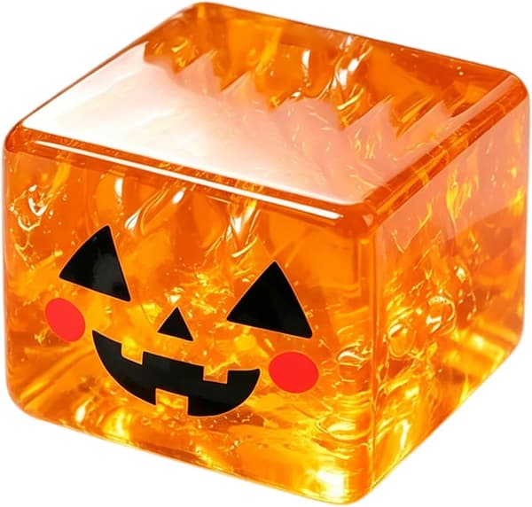 Sensorisk Maltose Isbit Klemmeleke - Sakte Tilbakefjærende Stresslindrende Squishy for Angst Orange Pumpkin Square