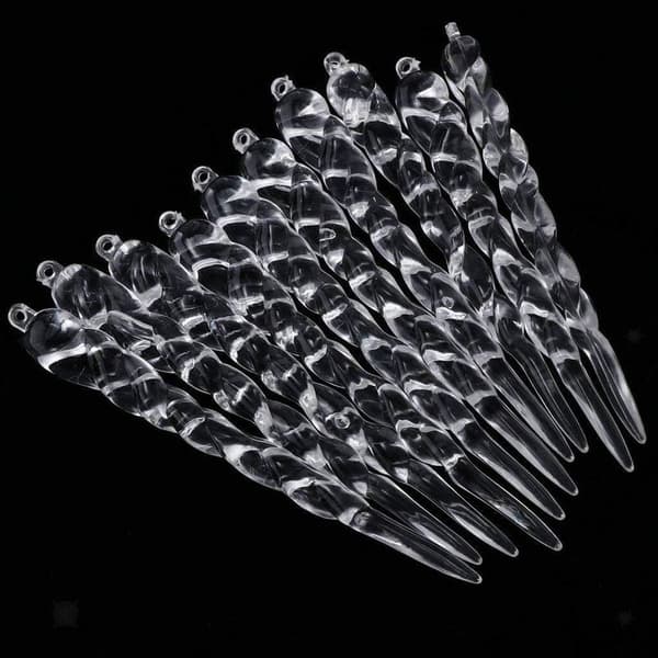 36 stk jule-isdrops pynt 13 cm gennemsigtige akryl isdrops pynt hvide
