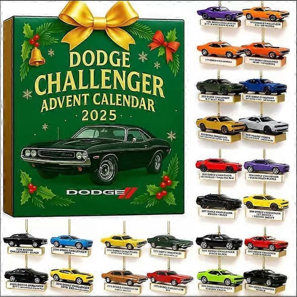 2025 Juladventskalendrar Dekoration Akryl Platt Acrylic Flat DodgeChallenger