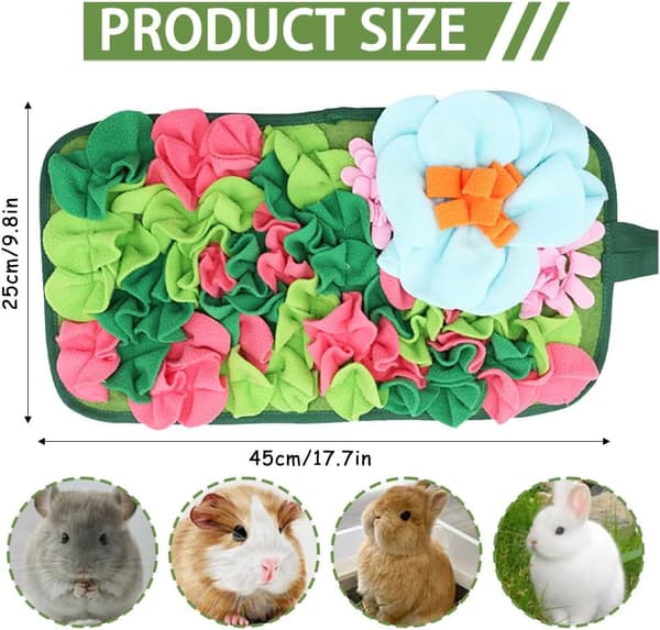 Snusemåtte til Hunde Små Kæledyr Fodermåtte til Dufttræning Stresslindring Søgemåtte til Hunde Blomsterfarve 25x45cm
