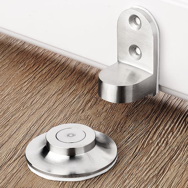 2 stk. Solid Støbt Sus304 Rustfrit Stål Gulvmonteret Stærk Magnetisk Dørstopper