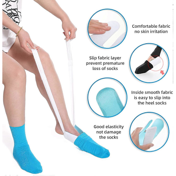 Sockhjälpmedel och byxhjälpmedel för äldre, funktionshindrade, gravida, diabetiker - Draghjälpmedel - Sockhjälpare