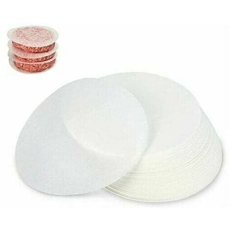 500 ark non-stick papper, diameter 12,5 cm, strimlat biffpapper, hamburgertallrik