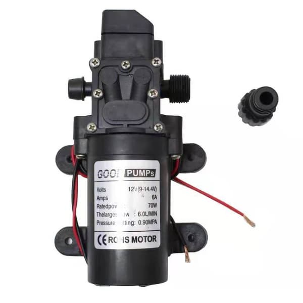 12V DC 130psi Vattentryck Membranpump Högtrycksvattenpump för Biltvätt med Tryckströmbrytare för Husvagn RV Båt Marin Gräsmatta Biltvätt
