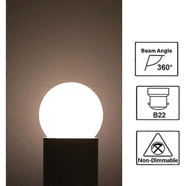 10-pack B22 G45 LED-glober, Varmvit 3500K, 3W G45, 180lm, Matt polykarbonathölje, Ej dimbar [Energiklass G]