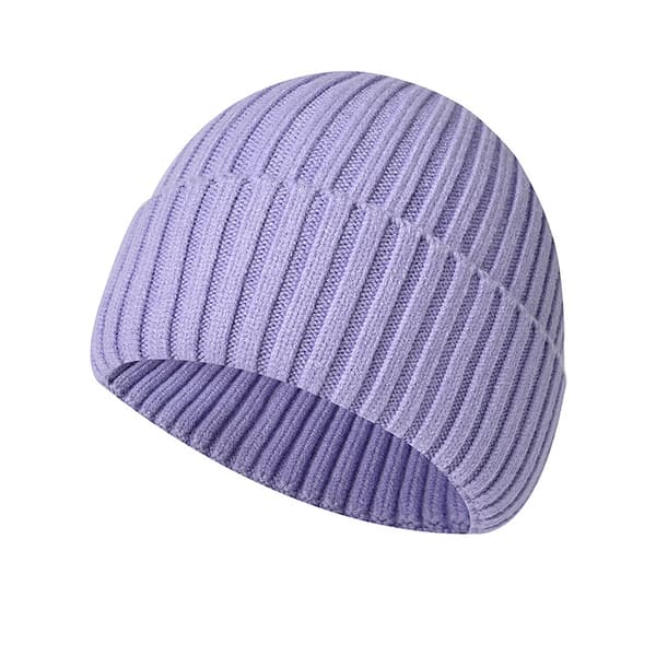 Strikket lue for menn, kvinner og barn, varm, klassisk, daglig bruk, skull cap, lys lavendel
