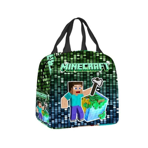 Minecraft matboks bærbar måltidsveske student barn campus matboks mat isolasjon matboks Style 1
