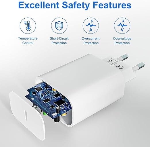 2-pakning 20W USB C-laderladekabel for iPhone-serien, iPad-strømadapter, USBC-adapter hurtiglader med 2M USB C-hurtigladekabel