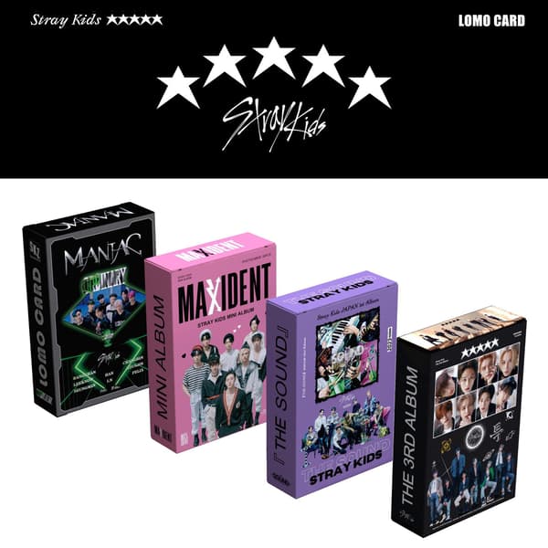 55 Stray Kids albumkort, Lomo-kort og postkort. E