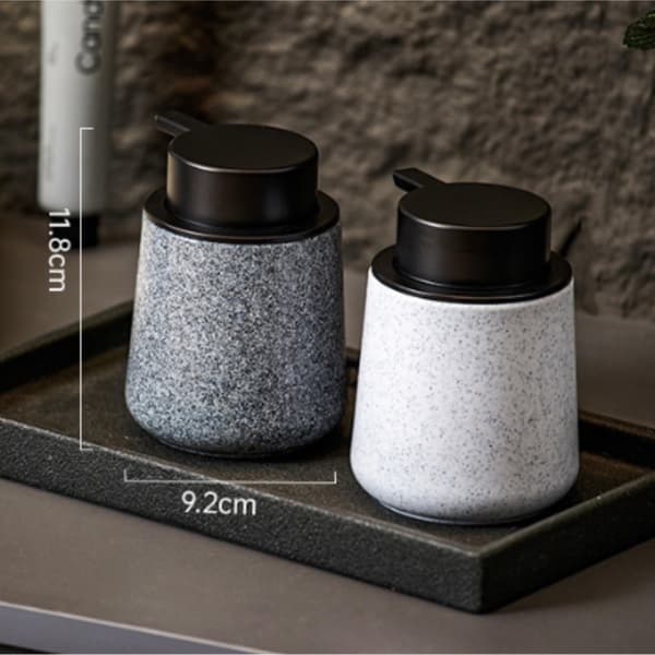 Lotion Sæbedispenser Let Klem Keramisk Sæbedispenser med Dekorativ Pumpe til Badeværelse Hvid 250ml