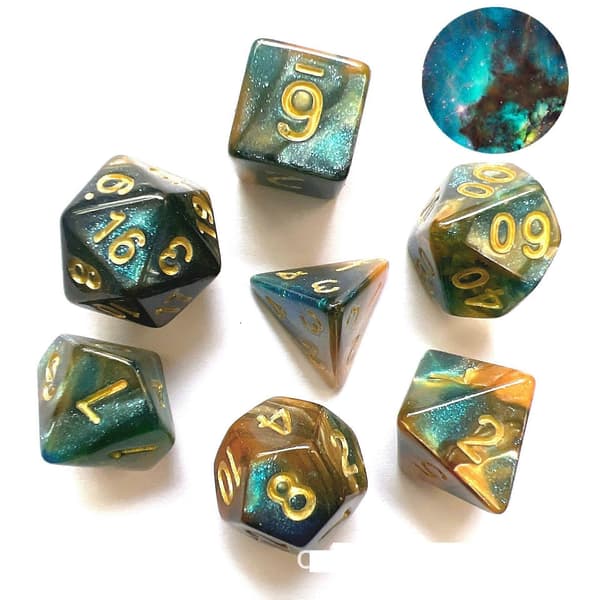 Ny Dual Color Multi Faced Dragon And Dungeon Spillterninger Brettspillfarge (7 stykker per sett)