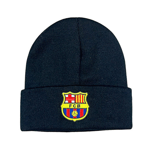 Jalkapallofanien Klubin Embleemi Neulotu Winter Beanie Stretch Beanie Barcelona - Musta Barcelona