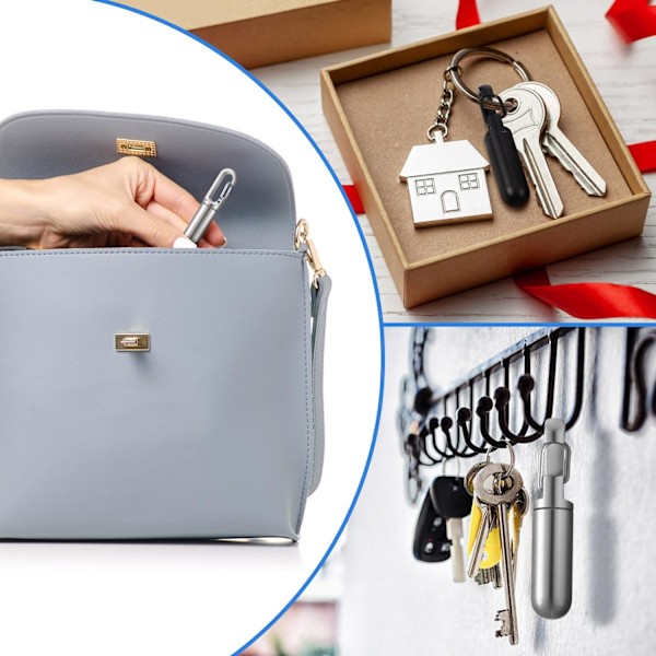 2 st Nyckelring Pillerhållare Vattentät Liten Fick Case Metall Mini Resepiller Flaska Organizer Box Case Behållare