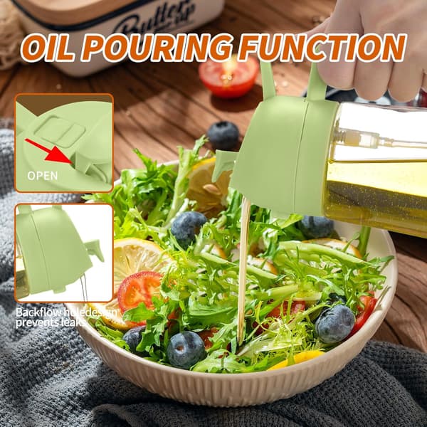 2-i-1 Oliedispenser og Sprøjte Køkkenredskaber Olivenoliedispenserflaske med Drypfri Tud Oliesprøjte til Salat Airfryer Stegning BBQ