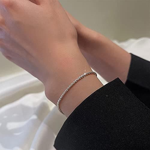 Justerbart sølvbelagt kobberarmbånd til kvinder, vandtæt, gave til kæreste