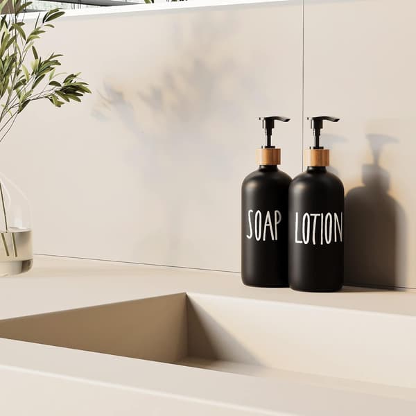 Genopfyldelig 500ML Håndpumpe Dispenser Sort 21x7cm Til Væsker Sæbe Lotion