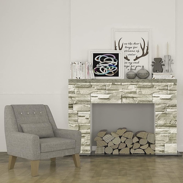3D Veggdekor 3D Tapet Soverom Stue Mural Rull Moderne Falsk Murstein Stein Veggbakgrunn
