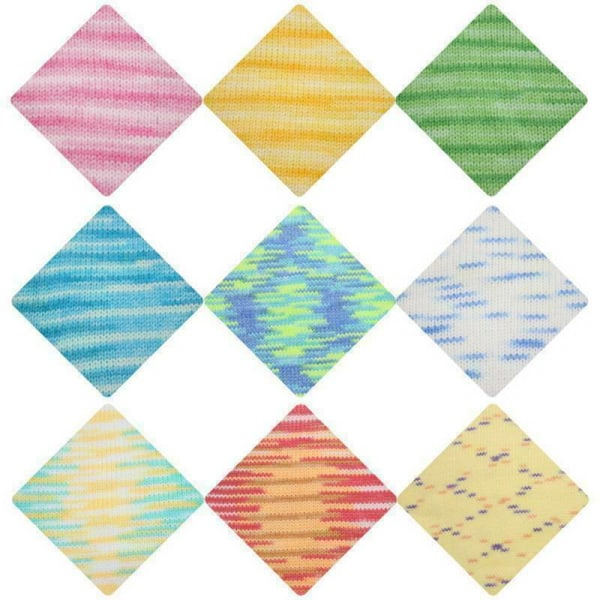 23 Färger Stickning Virkning Mjuk Baby Bomull Ull Garn Blandade Jobb Partier 2 Rullar - Multicolored