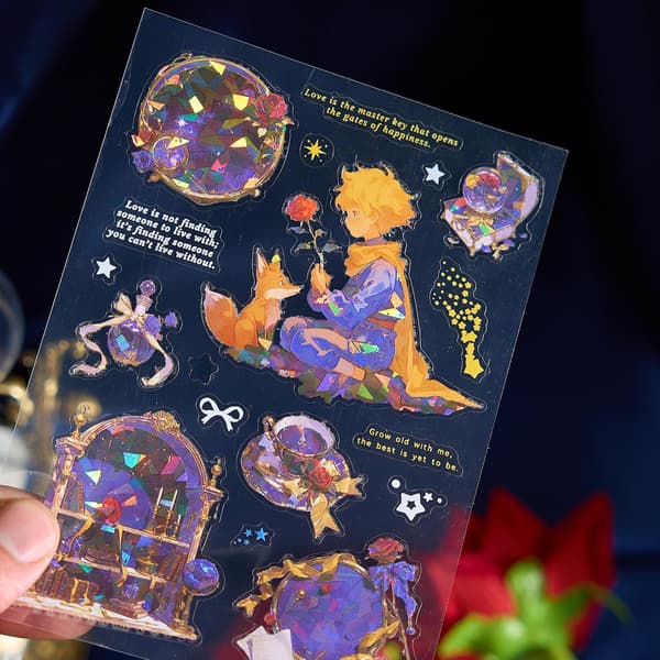 Zao Mo Laser Shell Light PET Stickerbog Prince Universe Series Karakter Student Notesbog Materiale Landskabssticker