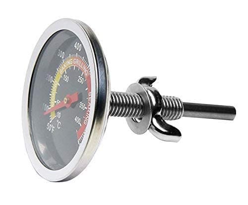 Utomhus Grilltermometer 6cm Rostfritt Stål för Rökgrillar Passar De Flesta Grillar och Ugnar