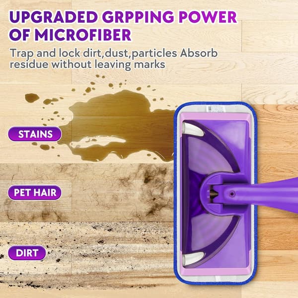 Återanvändbara moppdynor kompatibla med Swiffer Wet Jet Mopp, 6-pack våta dynor påfyllning tvättbara mikrofiber moppdynor våta torra moppdukar