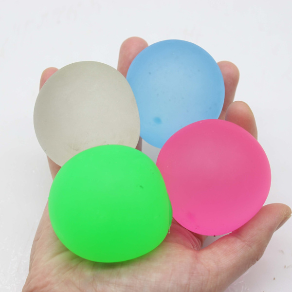 Sæt med 4 stressbolde - tykt lim/gel-strækbold - Ultra og formbar langsomt stigende afslappende sensorisk stresslegetøj (tilfældige farver)