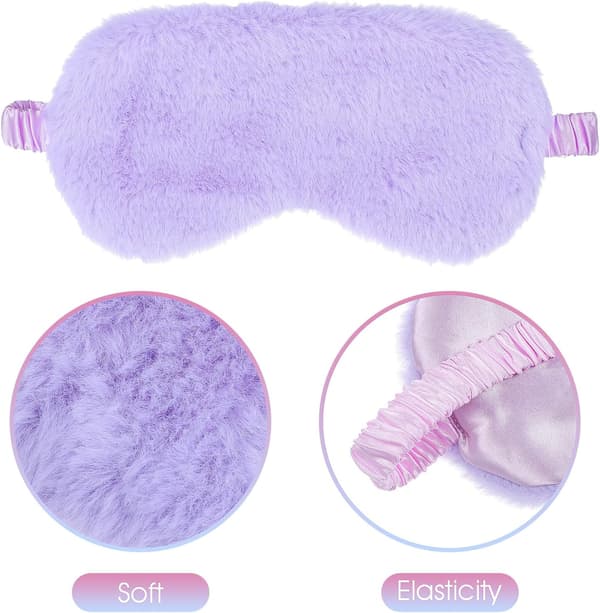 Mjuk Sovmask Satinfoder Ögonskydd För Kvinnor Män Ögonbindel Blockera Ljus Tupplur Gåva Ros Violett 2-pack