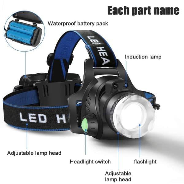 LED-päälamppu, otsalamppu 3 valotilasta
