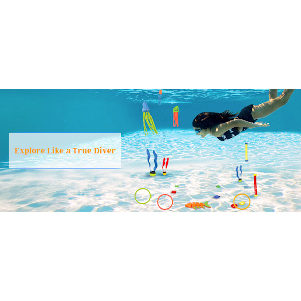 30 st Dykleksaker för Pool för Barn Set med Förvaringsväska Poolspel Sommar Simning Vatten Fiskleksaker