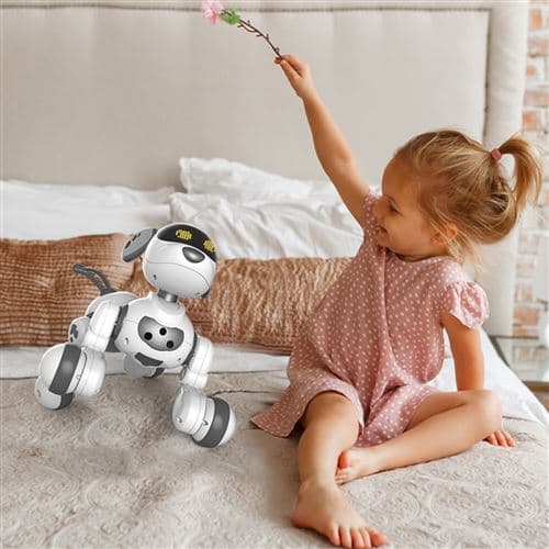 Fjärrkontroll Robot Leksakshund för Elektroniska Husdjur 22cm - Vit