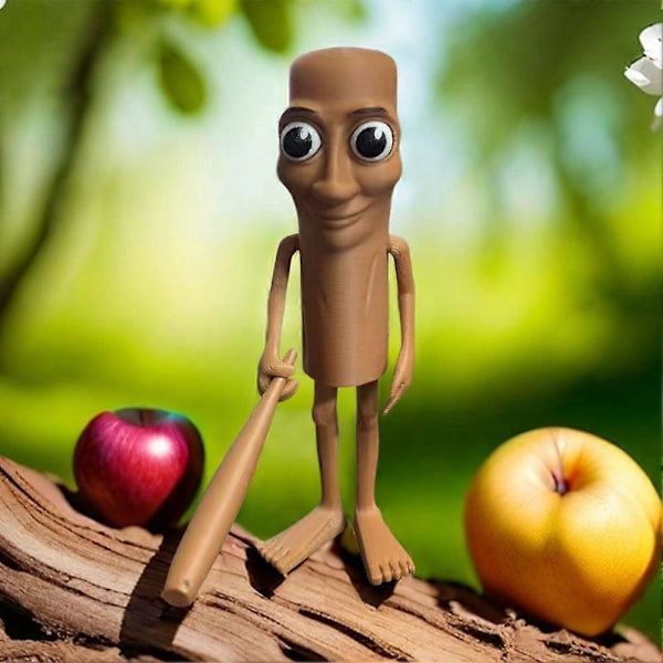 Kreativa Roliga 3D-Printade Figurer - Tung Tung Tung Sahur Skrivbordsdekor, Brainrot Tung Sahur Meme-Figur, Brainrot Samlarfigurer Present