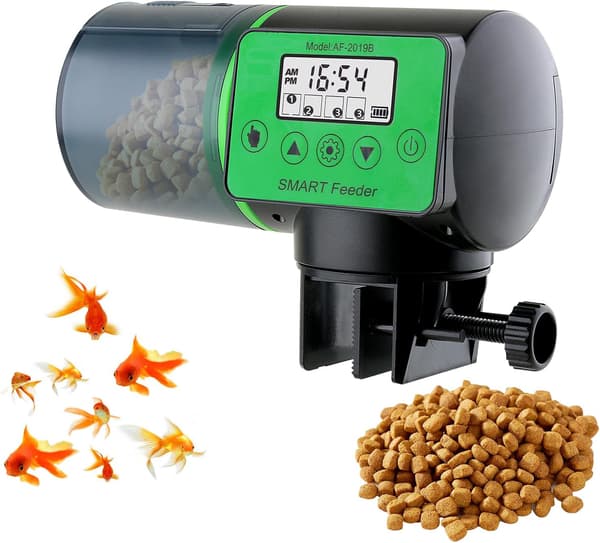 Automatisk akvariefiskmatare 200 ml Stor kapacitet med timerdisplay för små tankar dammar