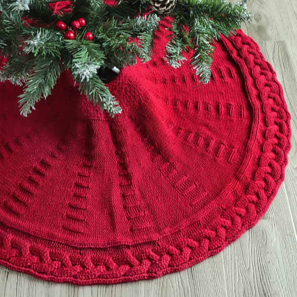 Strikket juletræsnederdel forklæde - Festlig julepynt og gavepynt milky 152cm in diameter / 60 inches