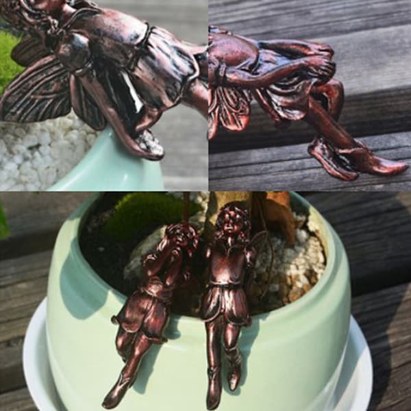 Mini flicka hängande kopp hartsdekoration älva kombination blomma A