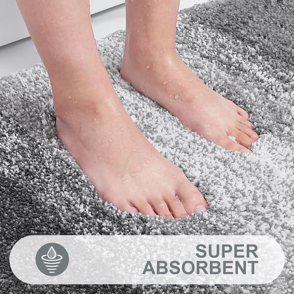 Mikrofiber Badematte 40x60 cm Sklisikker Superabsorberende Røgg Badeteppe Grå