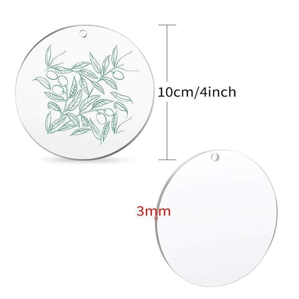 10 stk Akrylskive Akrylcirkel Emner 7,5 cm 7,5 cm(7.5cm,7.5cm)