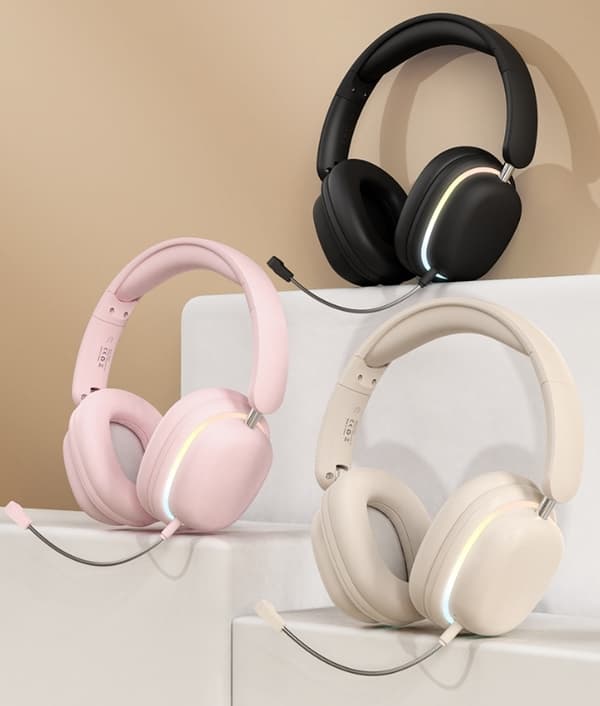 Trådløse Bluetooth-hodetelefoner Over Øret Støyreduserende Gaming Headset med Mikrofon Sammenleggbare Komfortable Øreputer for PC Telefon TV