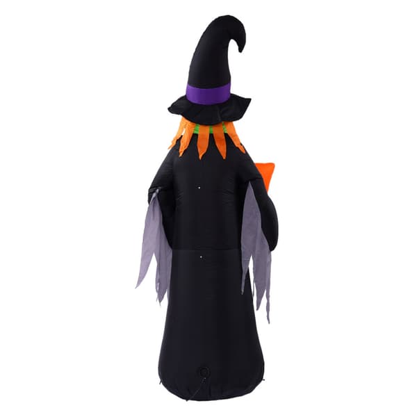 Halloween oppustelig spøgelsesheksedekoration med LED-lys, polyester haveprop