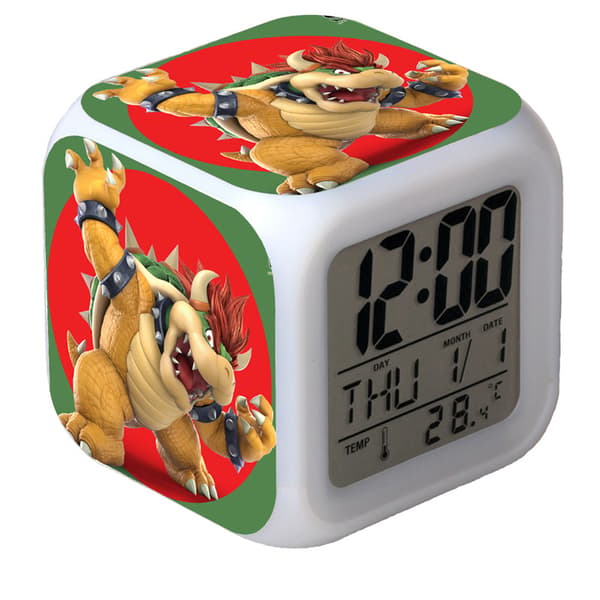 Färgglad LED-väckarklocka i tecknad stil, nattlampa, present Number-018