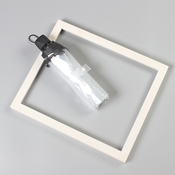 Totes Ultra Clear Auto Open Kompakt Paraply til Kvinder, Sort